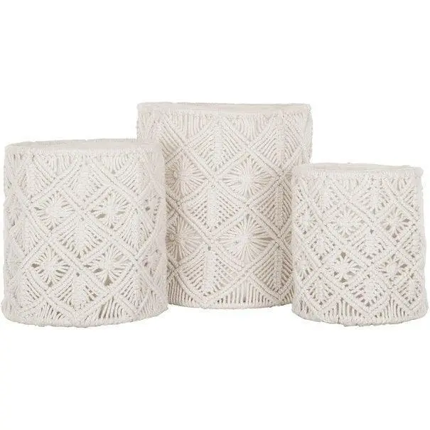 Manden Boho Macramé Wit Set van 3 MUST Living