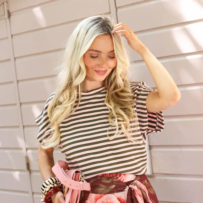 Marie streep top roze army