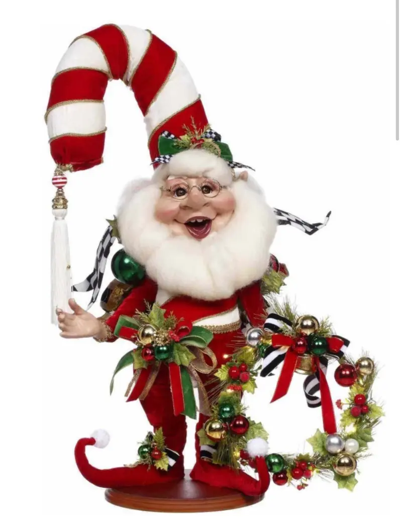 Mark Roberts Candy Cane Elf Doll met Verlichting – 61 cm – Kerstdecoratie
