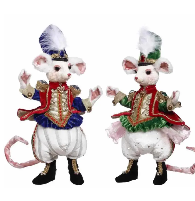 Mark Roberts Nutcracker Mouse Doll – Set van 2 – 31 cm – Kerstdecoratie