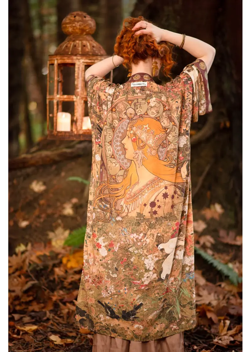 Market Of Stars Dreamweaver Art Nouveau Mucha Kimono Multi