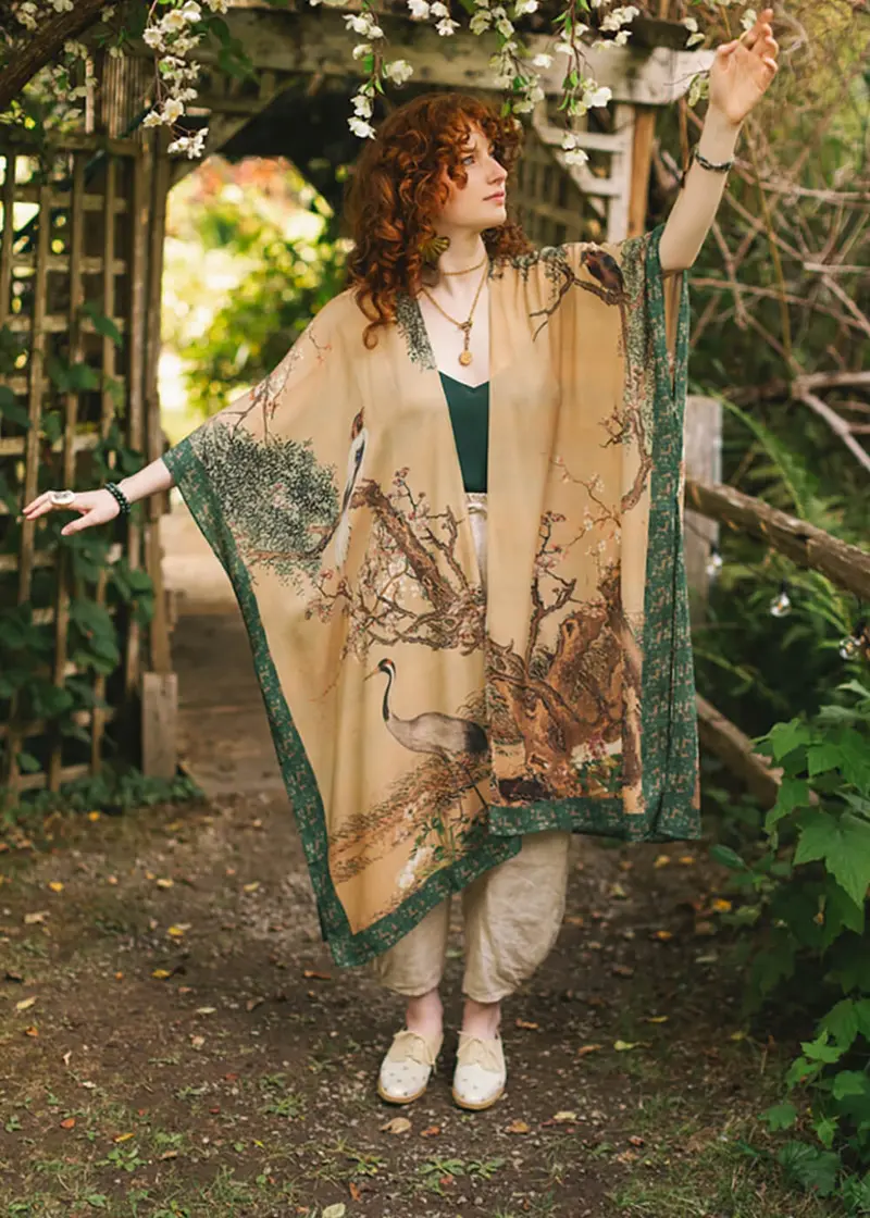 Market Of Stars Fable Bohemian Goddess Midi Kimono Brown