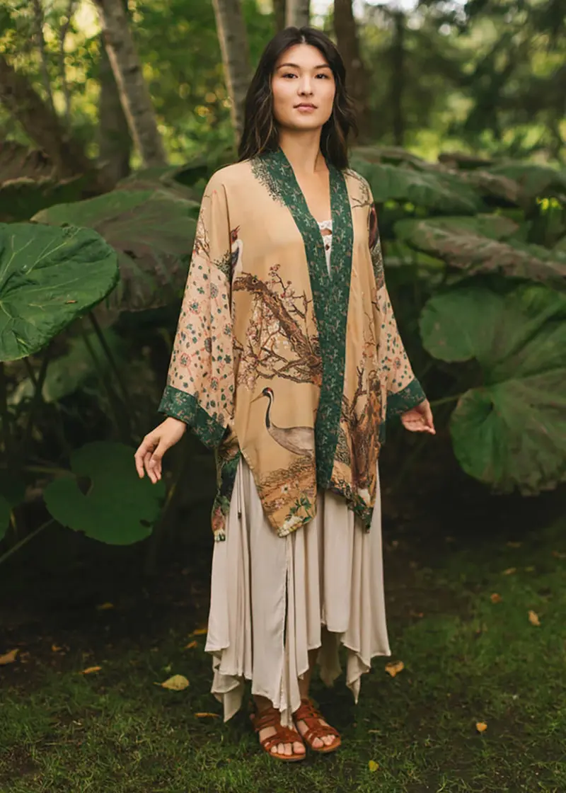 Market Of Stars Fable Matinée Midi Kimono Brown