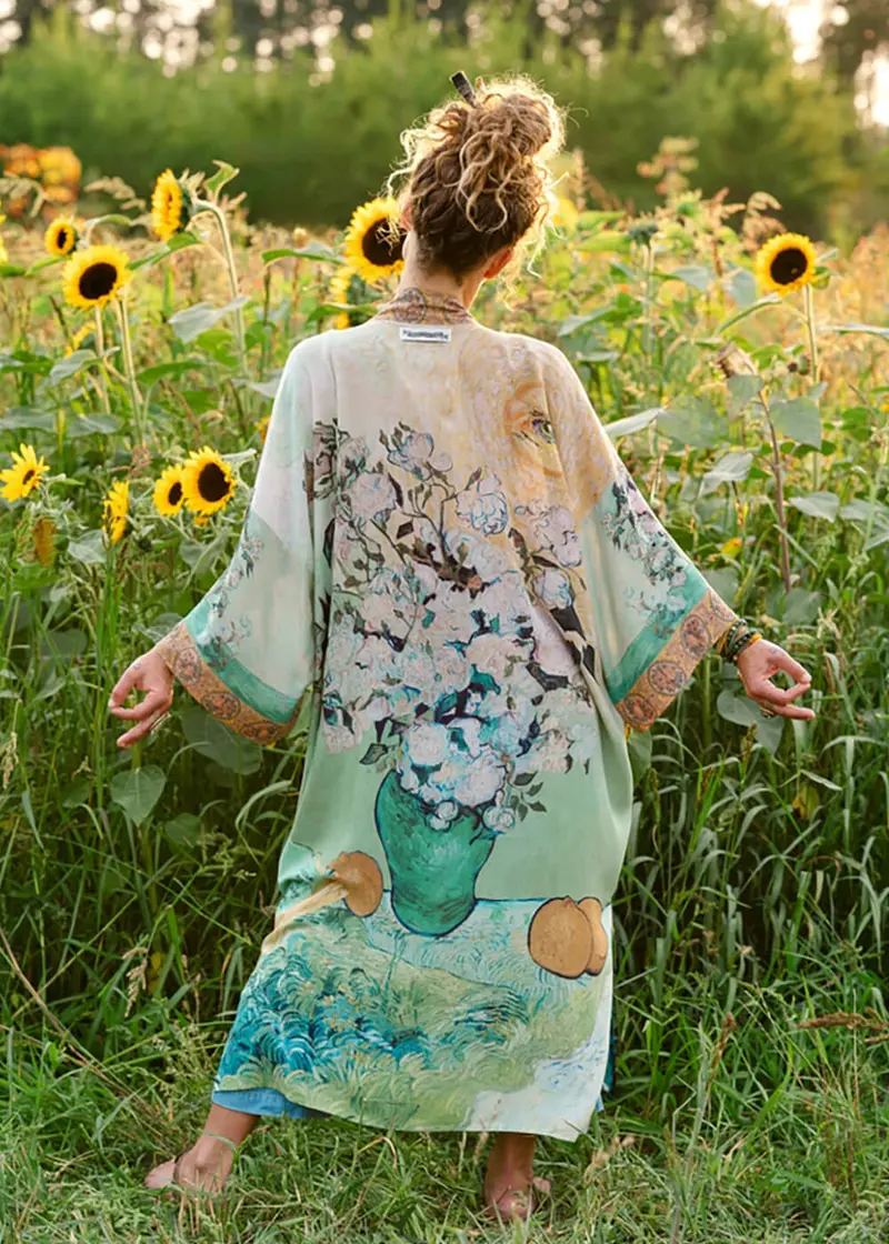 Market Of Stars I Paint My Dream Van Gogh Long Kimono