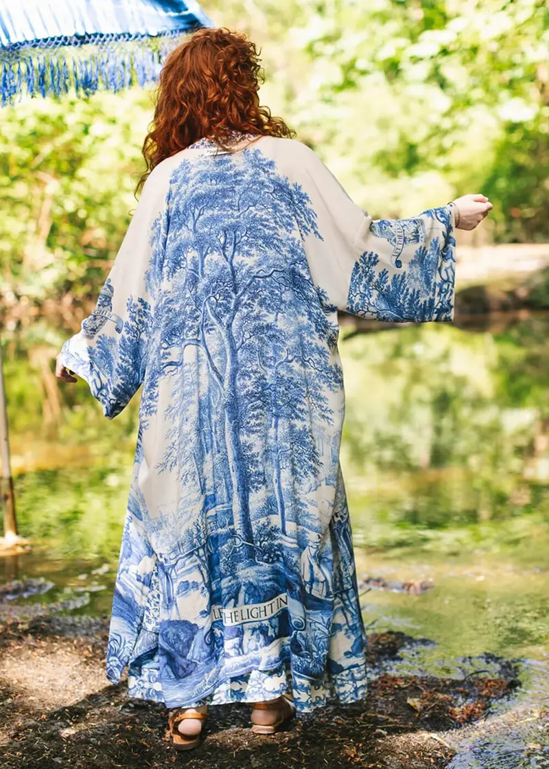 Market Of Stars Let The Light In Long Kimono Blue