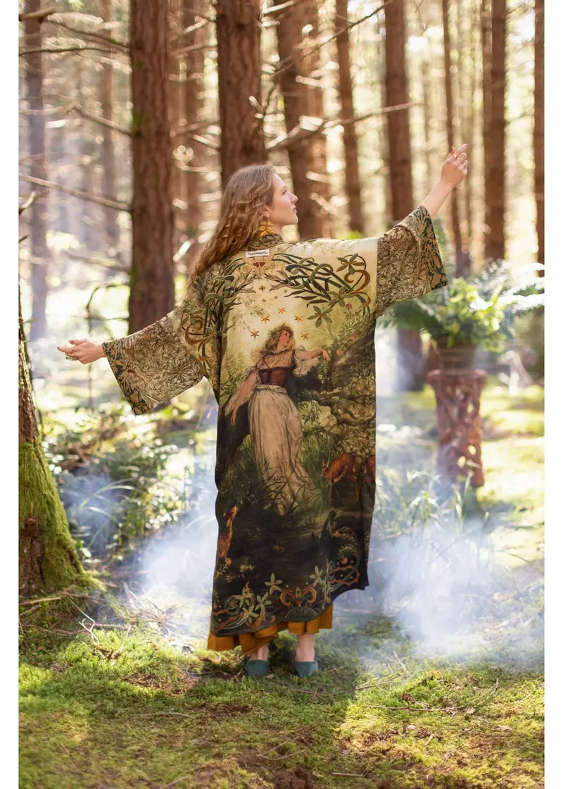 Market Of Stars The Dawning Opera Long Kimono Green