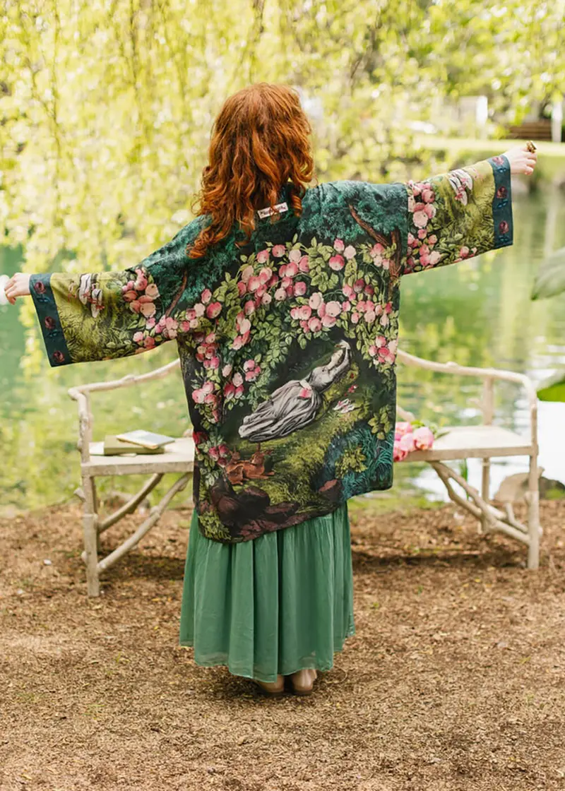 Market Of Stars The Daydreamer Midi Kimono Green