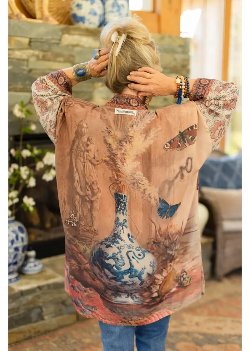 Market Of Stars The Storyteller Midi Kimono Brown