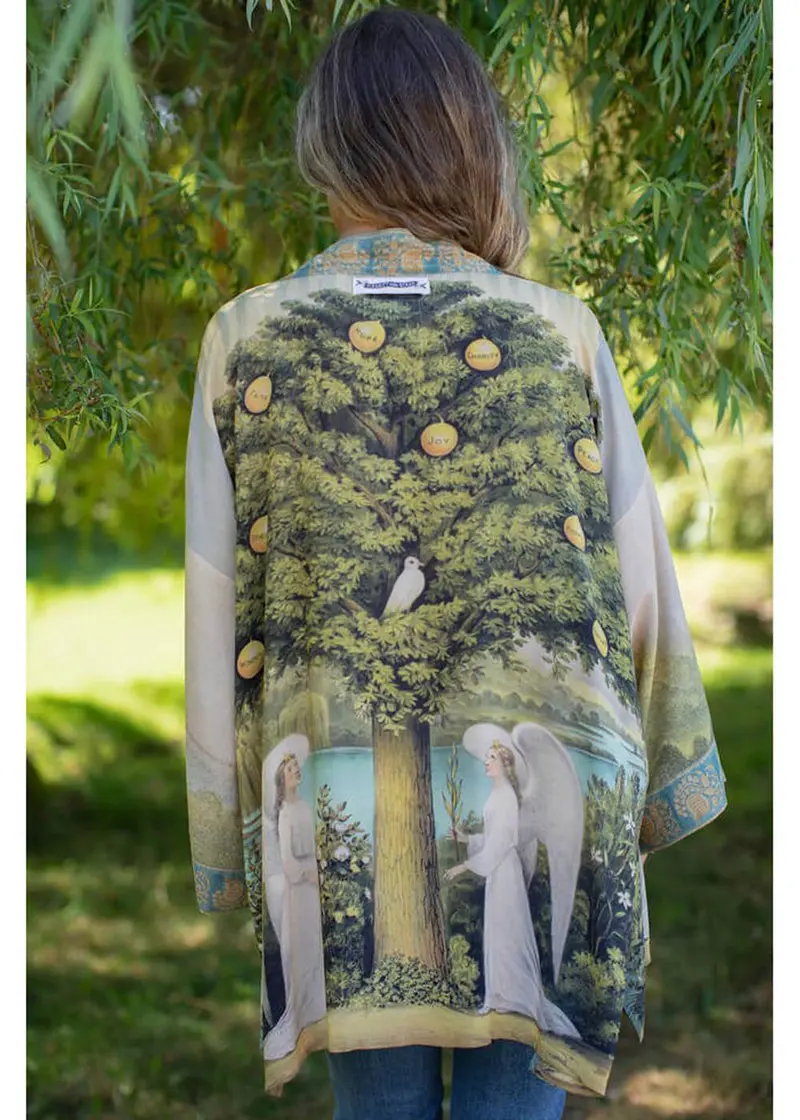 Market Of Stars Tree of Life Midi Kimono Green
