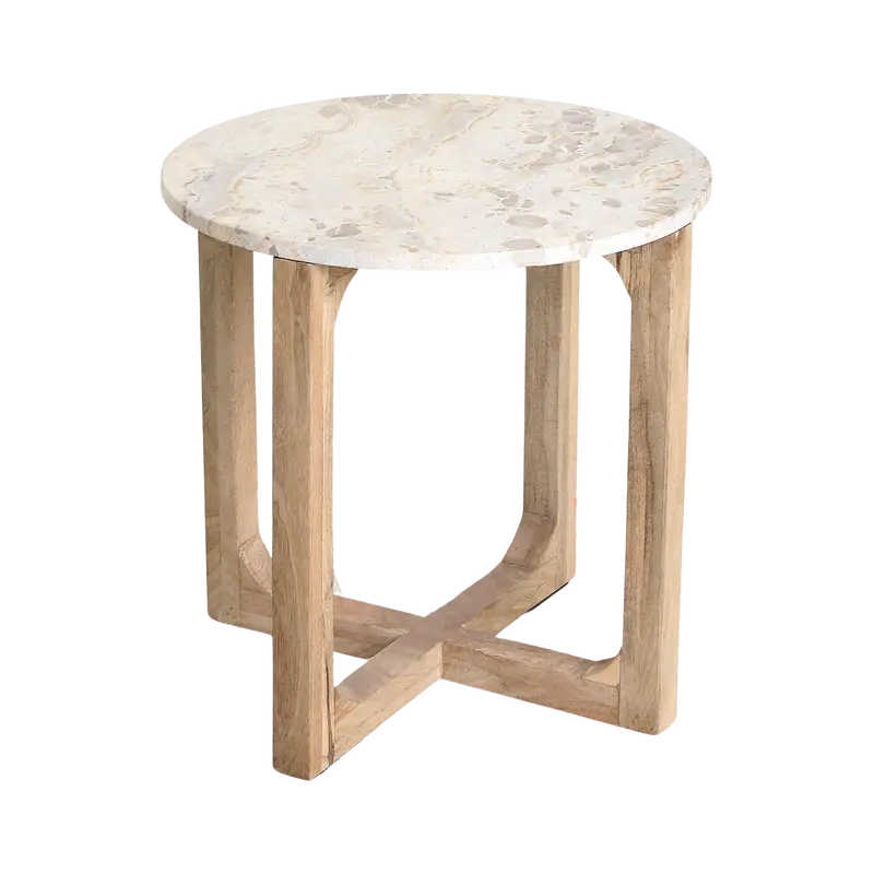 Marmeren bijzettafel Créme - 50x50x50 cm Raw Materials