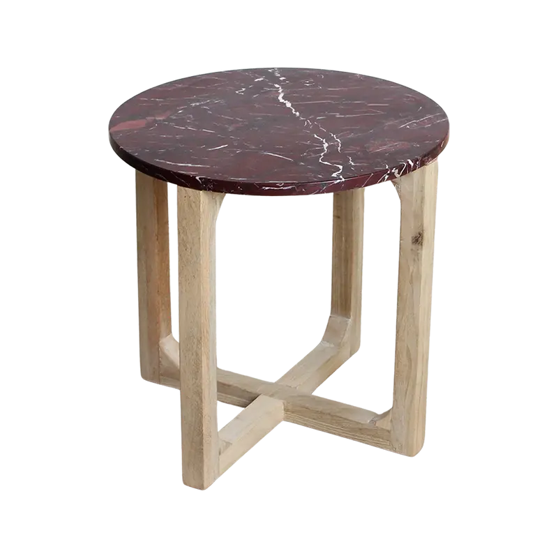 Marmeren bijzettafel rond ‘Cherry’ Raw Materials