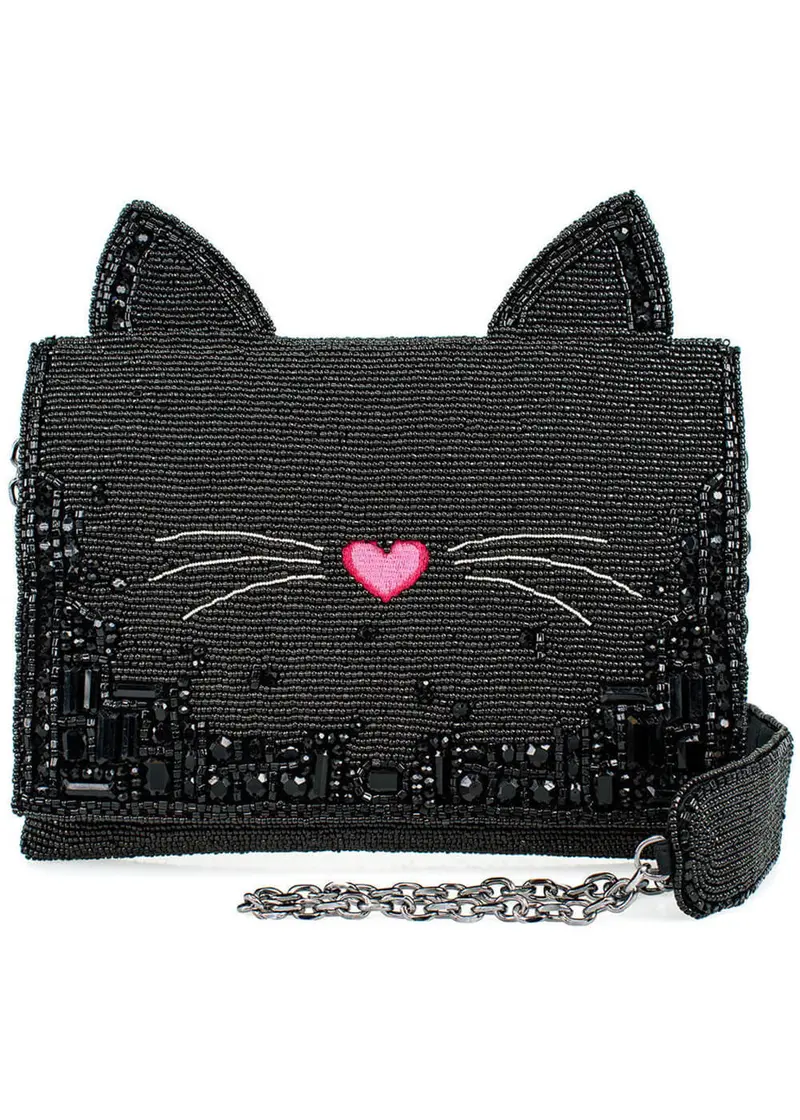 Mary Frances Kitty Cat Couture Shoulderbag Black