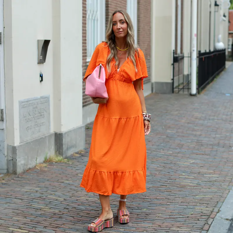 Maxi jurk oranje