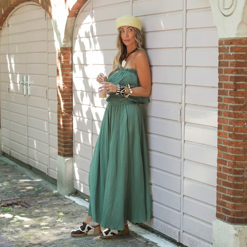 Maxi skirt long khaki