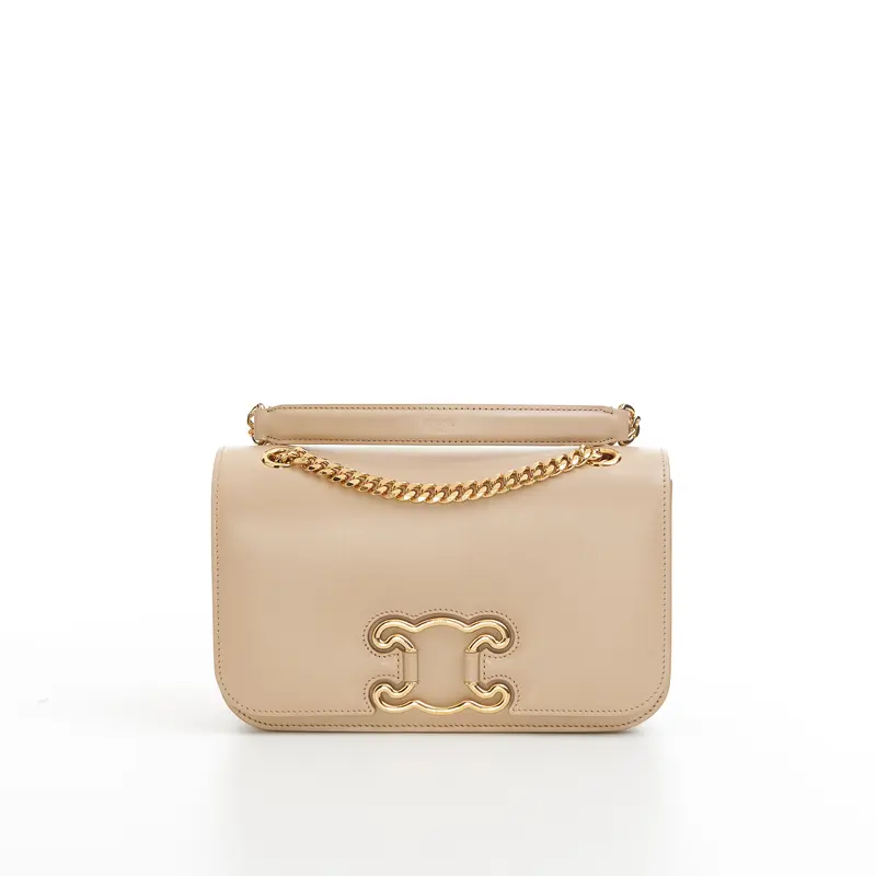 Medium Bag Triomphe Frame In Nude Shiny Calfskin