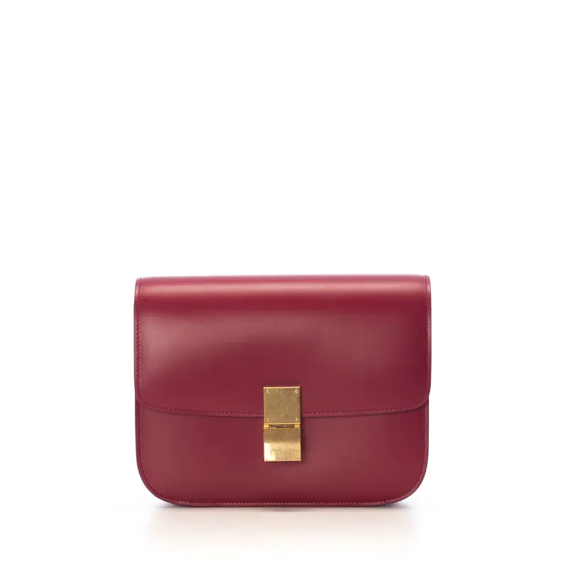 Medium Classic Box Bag In Raspberry Calfskin