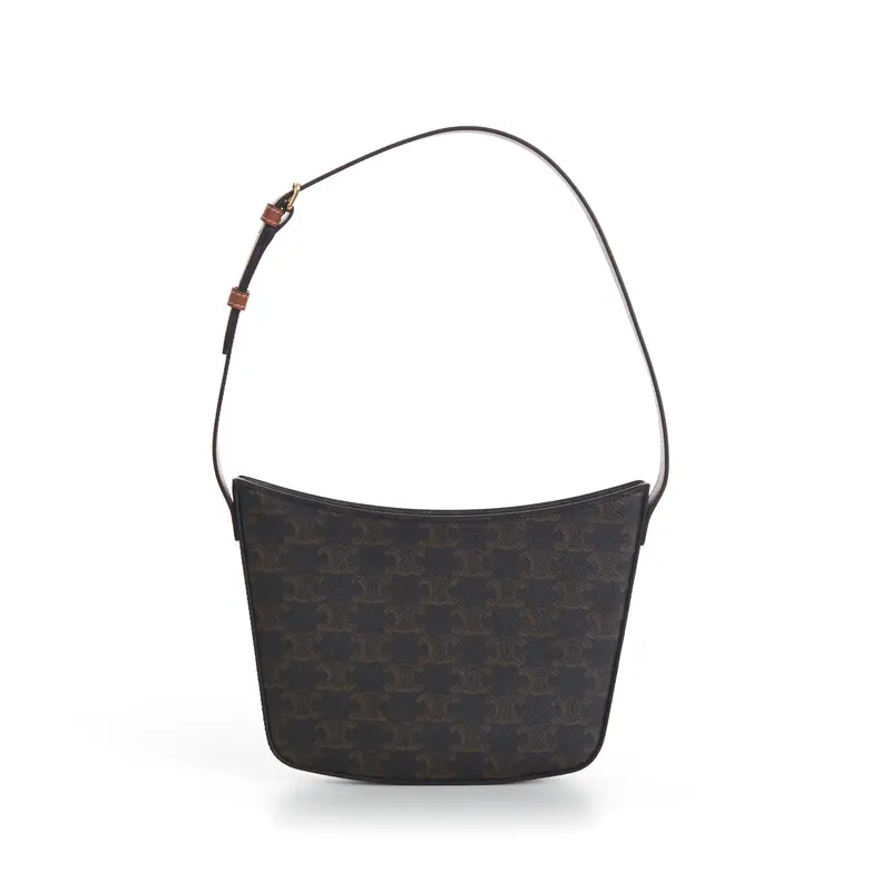 Medium Croque Bag - Tan Triomphe Monogram Canvas & Calfskin