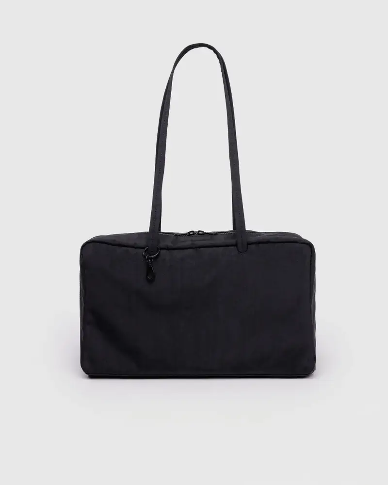 Medium Nylon Bowler Bag - Black