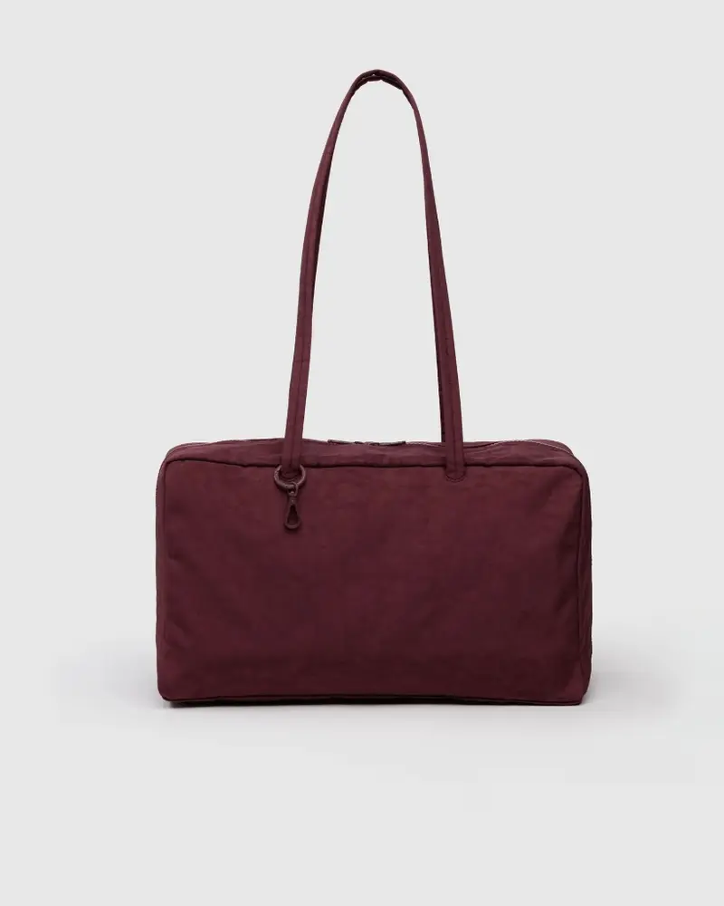 Medium Nylon Bowler Bag - Mahogany
