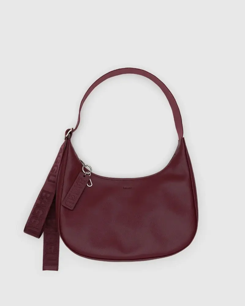 Medium Recycled Leather Crescent Bag - Mahogany [PRE ORDER]