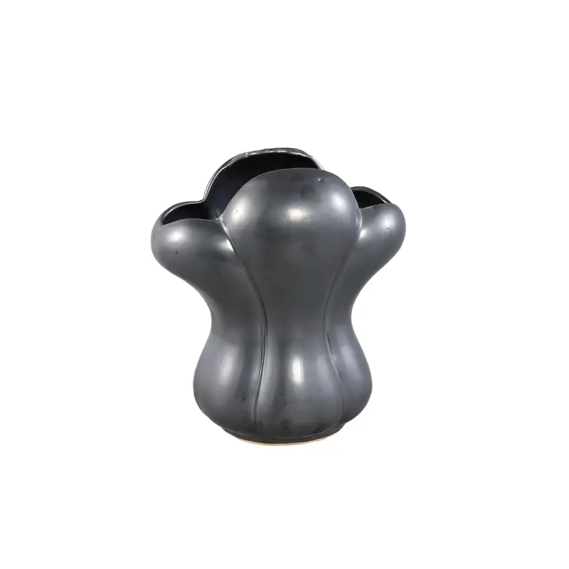 Mellie Black France Lily Flower Ceramic Vase M 26x18x29cm PTMD