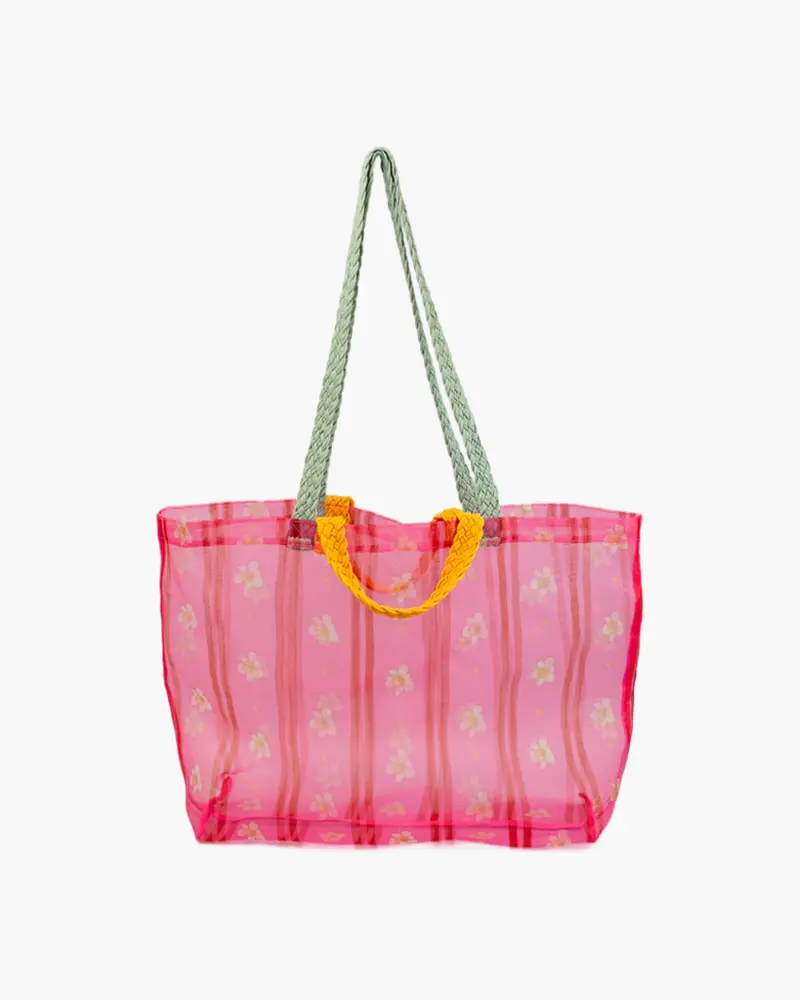 Mesh Market Bag - Floral Stripe