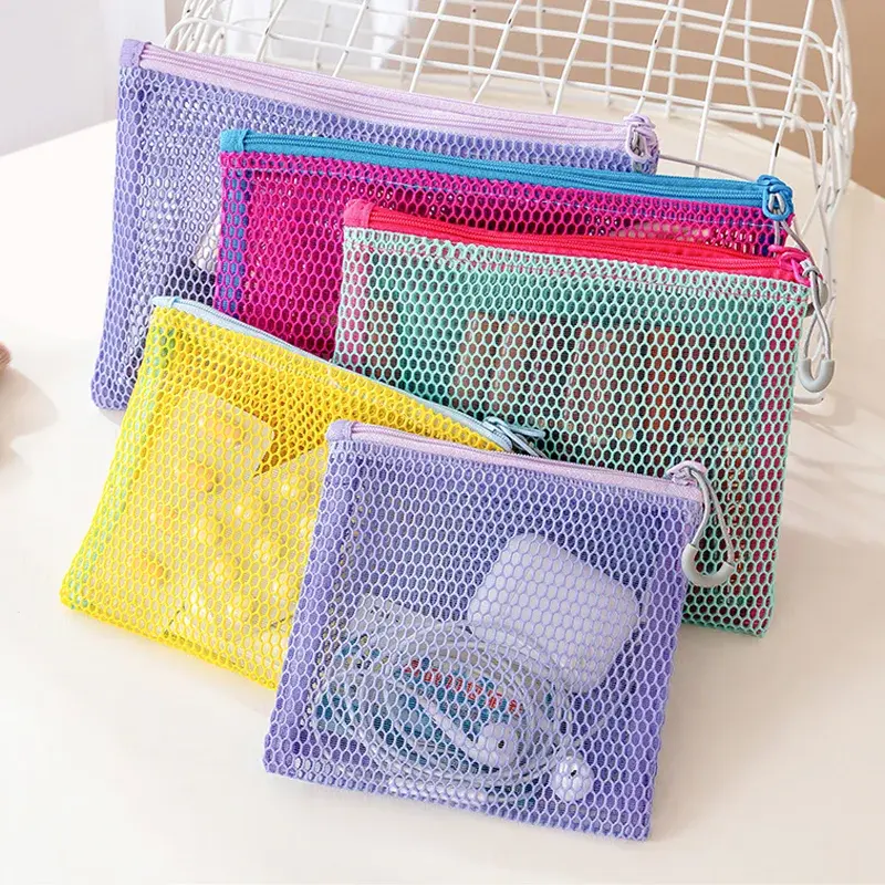 Mesh Zipper Storage Pouch
