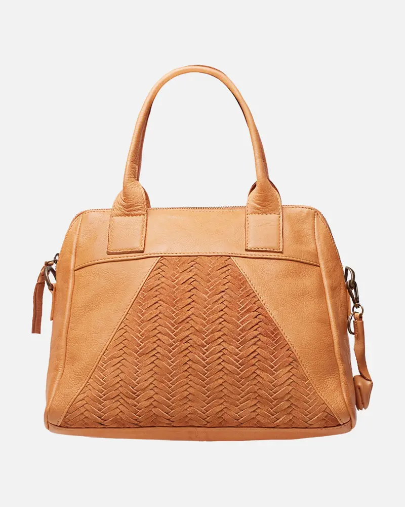 Mesman │ Leren Tas met Suède Visgraat Patroon