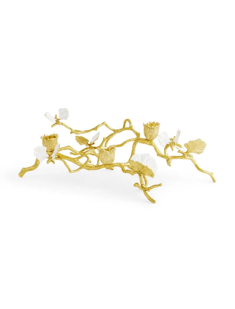 Michael Aram Butterfly Ginkgo Gold Low Candleholders
