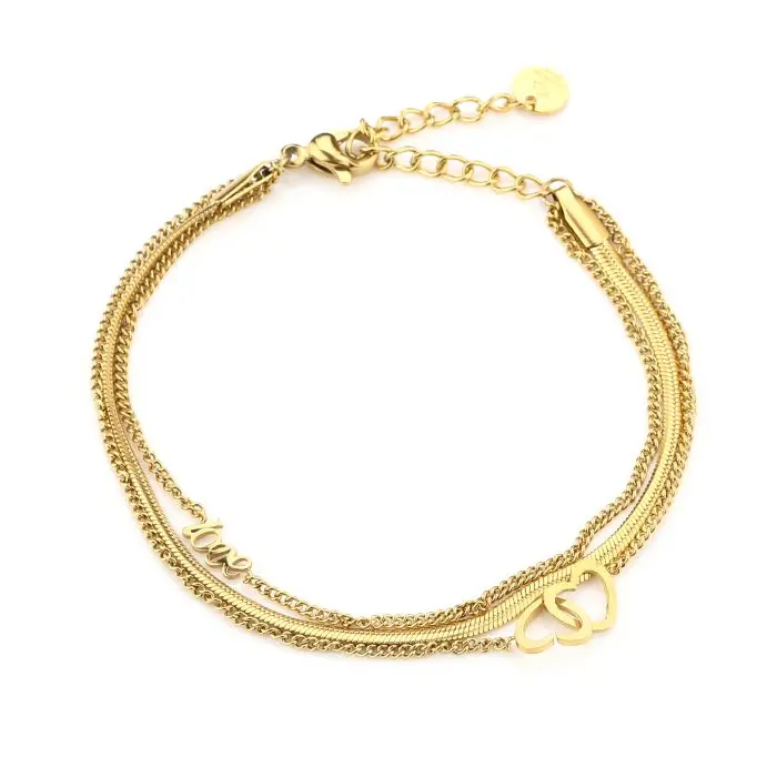 Michelle Bijoux Armband 2 Hartjes Love