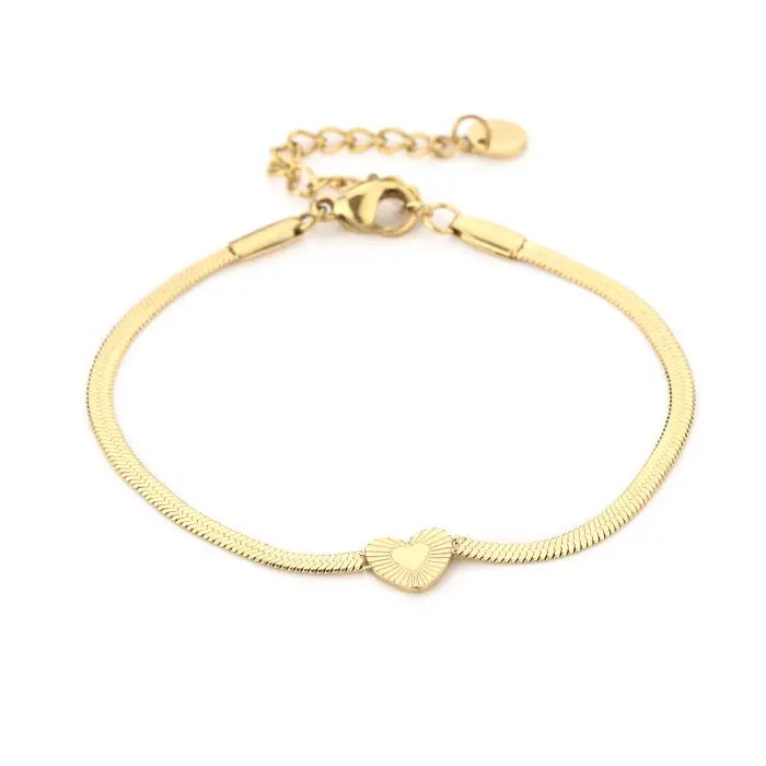 Michelle Bijoux Armband hart bewerkt slang ketting