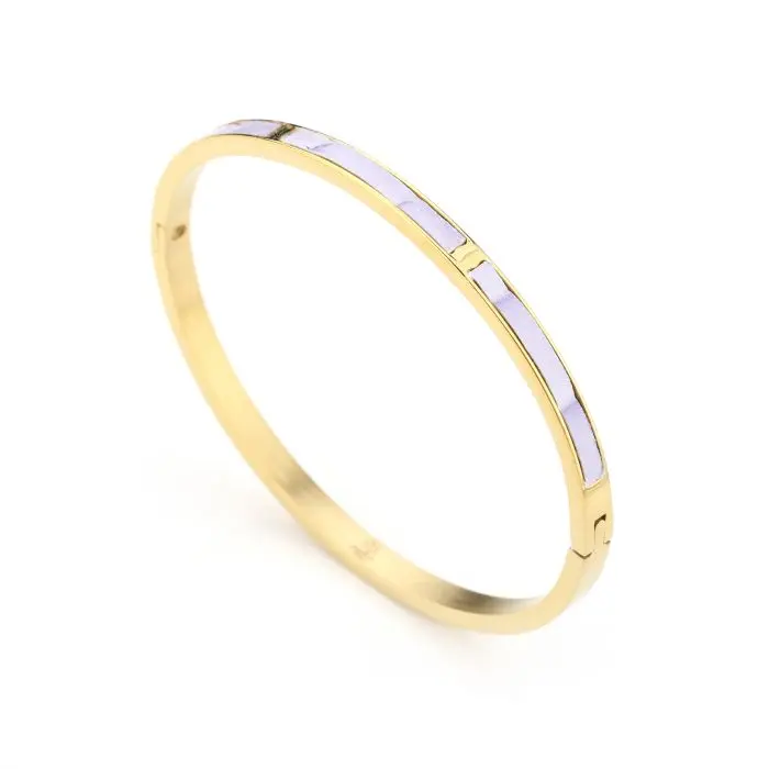Michelle Bijoux Armband Paars Kroko Goud/Paars