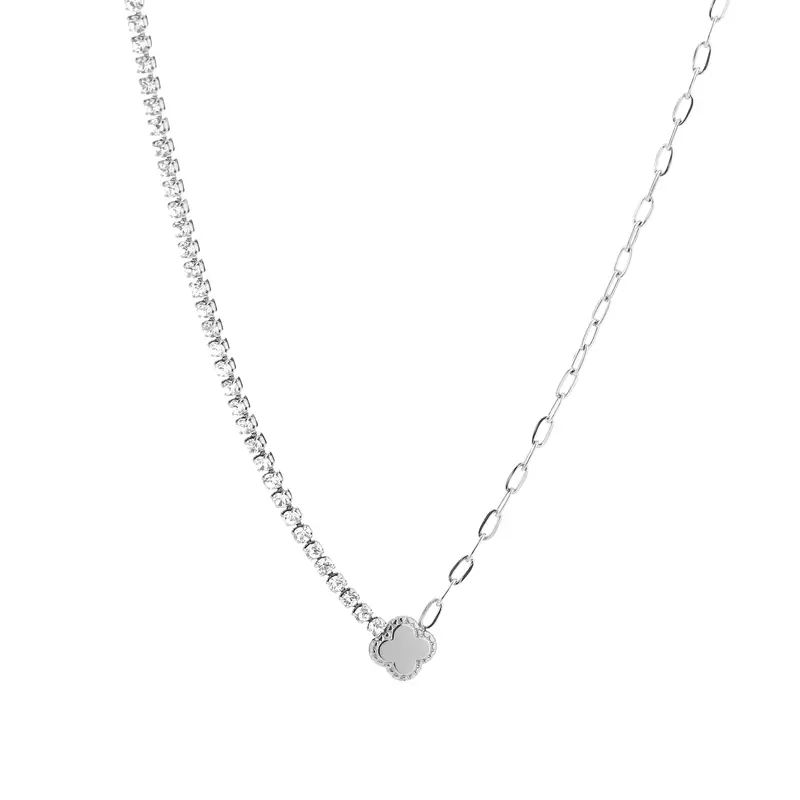 Michelle Bijoux Collier Klaver half strass