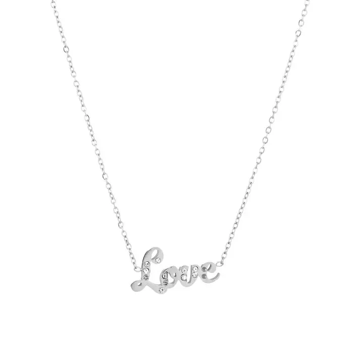 Michelle Bijoux Collier Love witte stenen