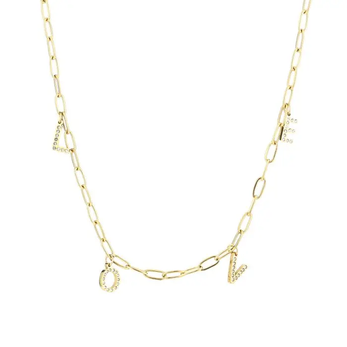 Michelle Bijoux Collier Love Witte Stenen
