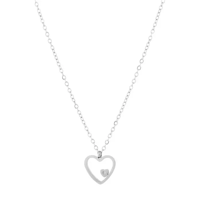 Michelle Bijoux Ketting hart steen Zilver