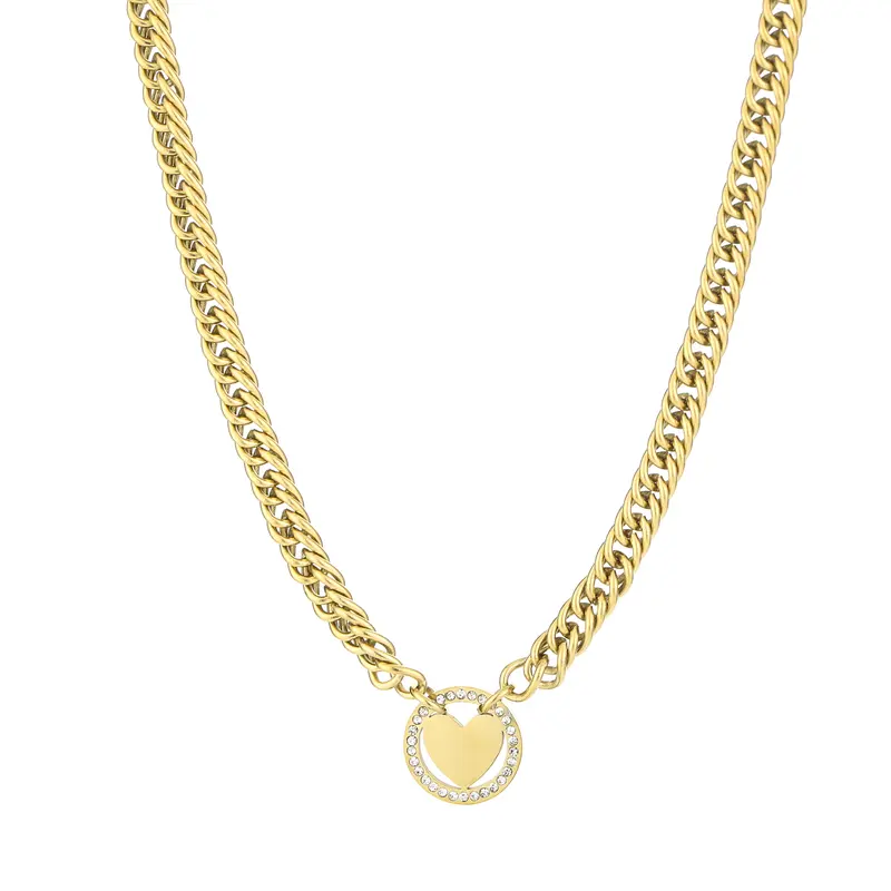 Michelle Bijoux ketting hart witte stenen