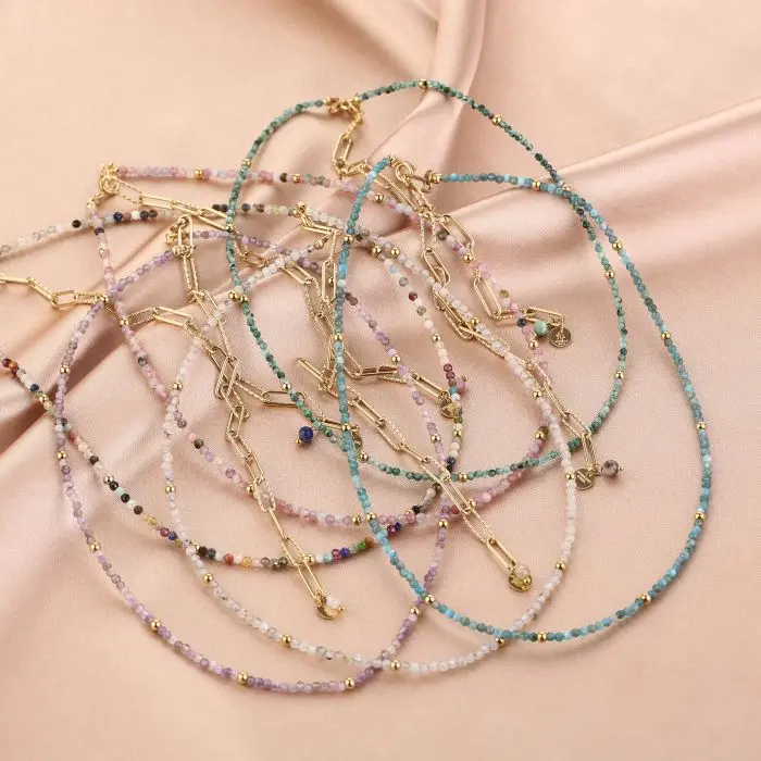 Michelle Bijoux Ketting natuur steen