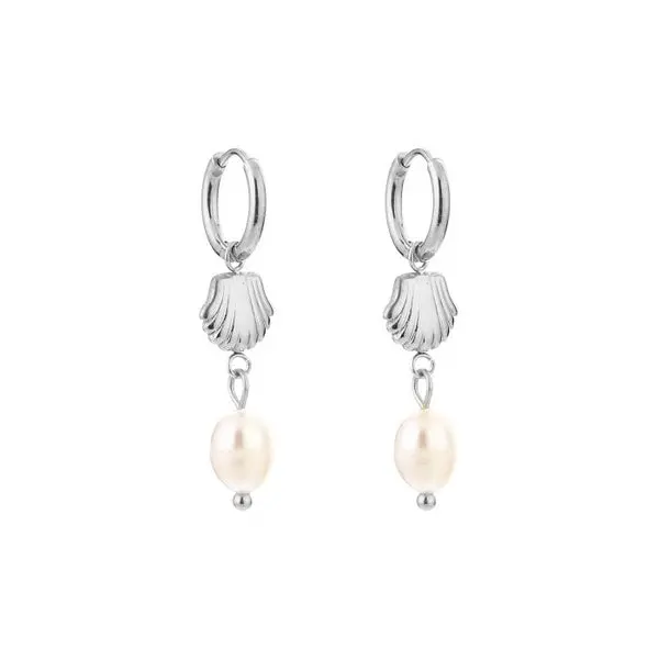 Michelle Bijoux Oorhanger Schelp Parel