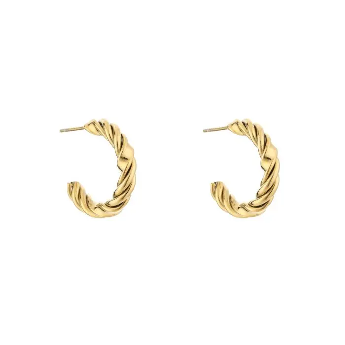 Michelle Bijoux Oorknop gedraaid hoop (3mm)
