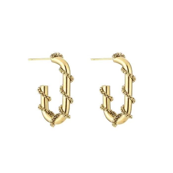 Michelle Bijoux Oorknop Oval Hoop Slang Ketting