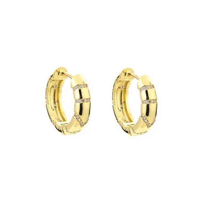 Michelle Bijoux Oorring Witte Zirkonia Goud