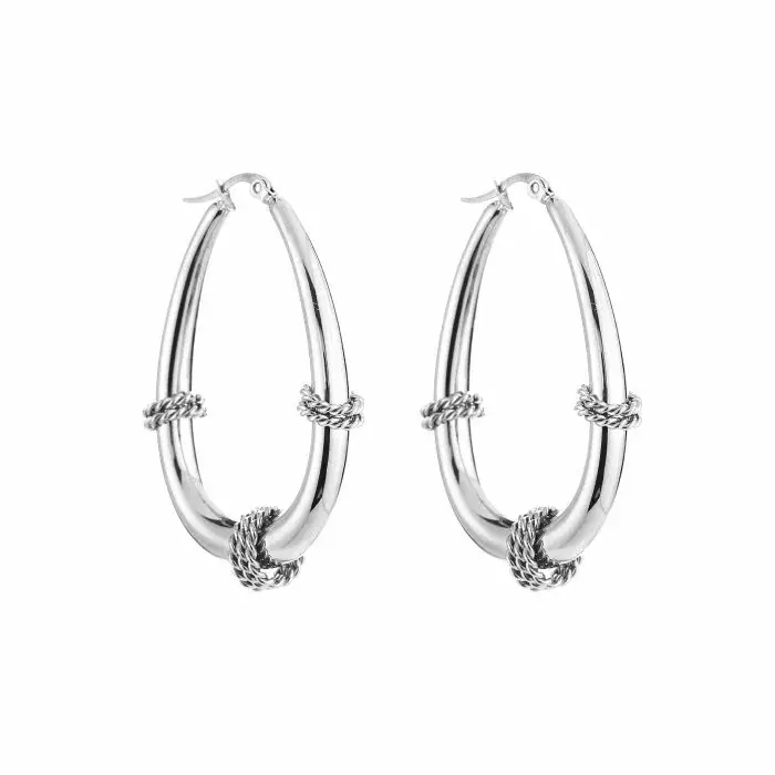 Michelle Bijoux Oorringen Oval Rope Groot