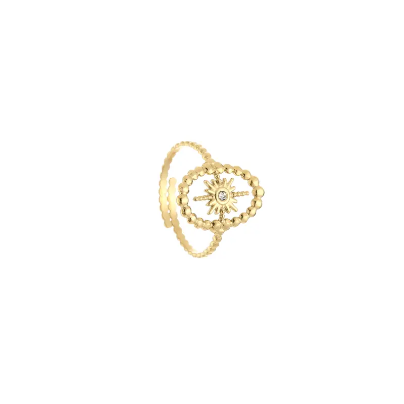 Michelle Bijoux Ring morning star crystal dots