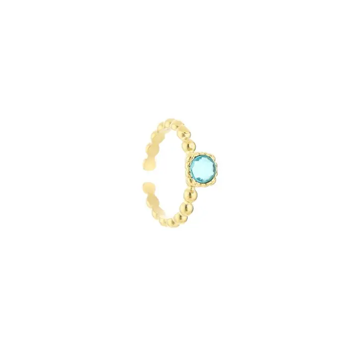 Michelle Bijoux ring round steen (One Size)