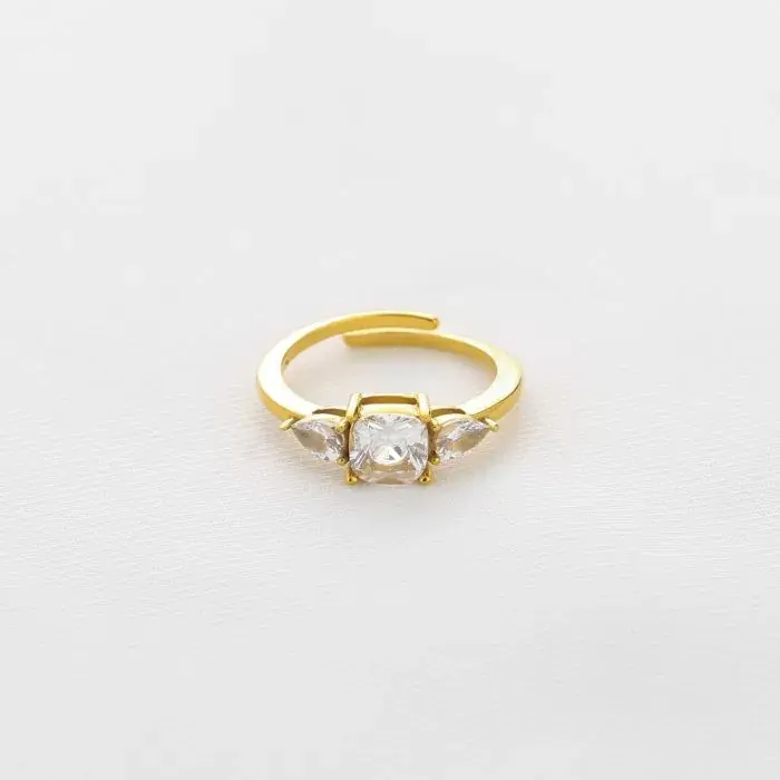 Michelle Bijoux Ring (Sieraad) Ronde Stenen (One Size)