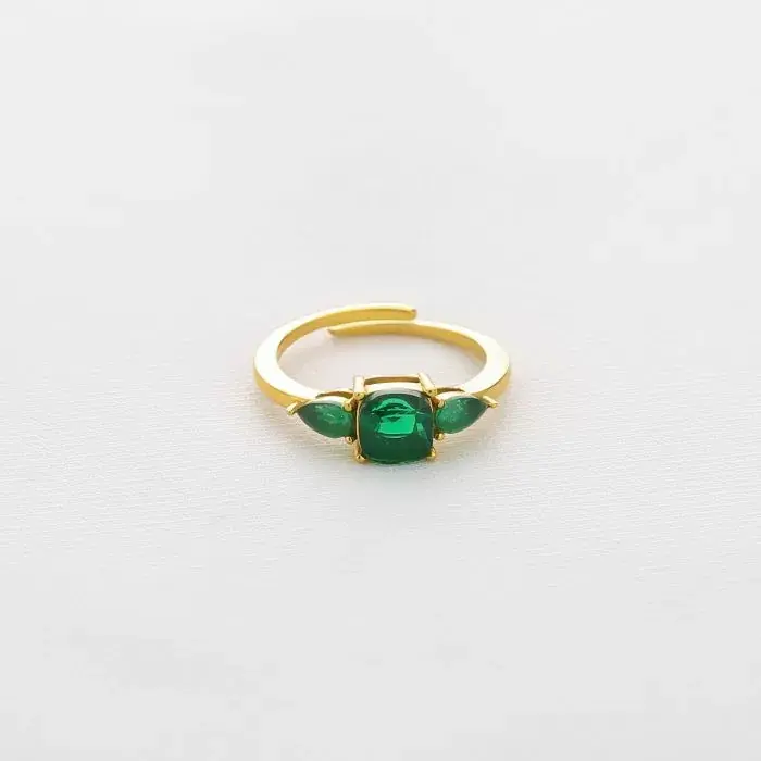 Michelle Bijoux Ring (Sieraad) Vierkante Steen (One Size)