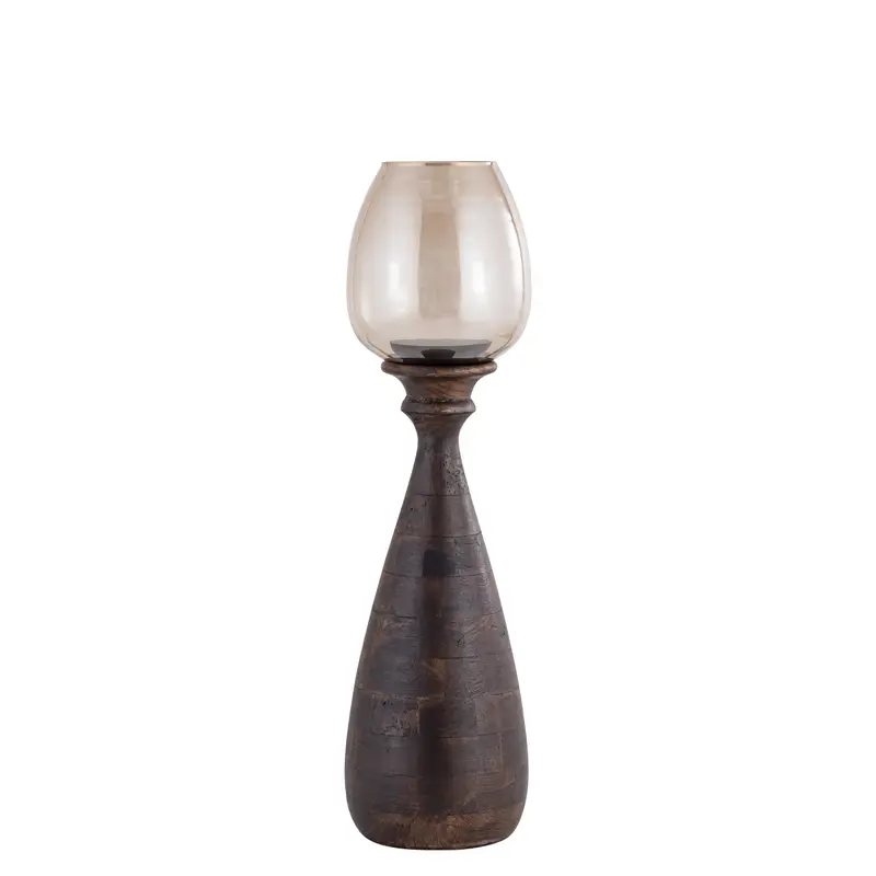 Midi Mango Wood Stormlight Smoke Glass Brown Small PTMD