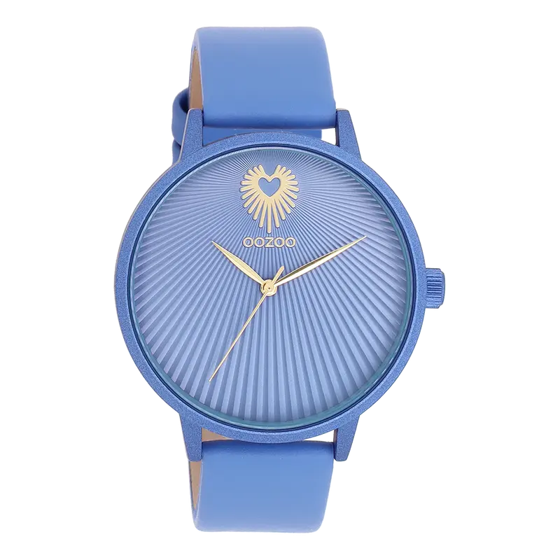 Mineraal blauwe OOZOO horloge met leren band - C11246 (42mm)