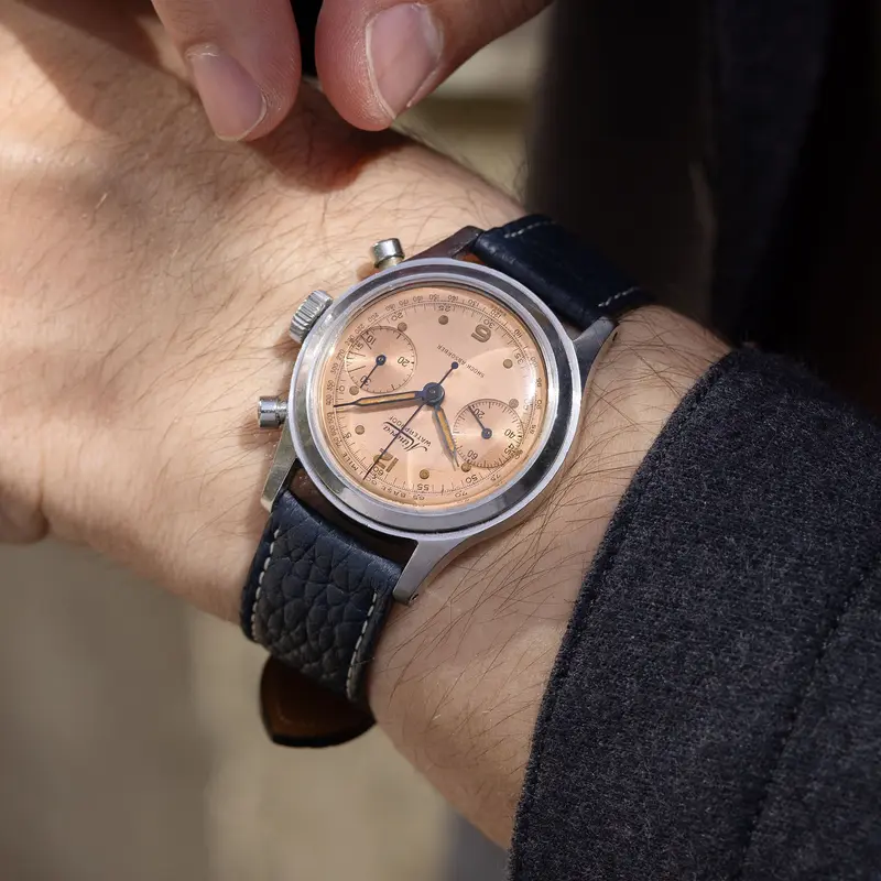 Minerva Chronograph Salmon Zifferblatt Cal 13-20CH Referenz 1335